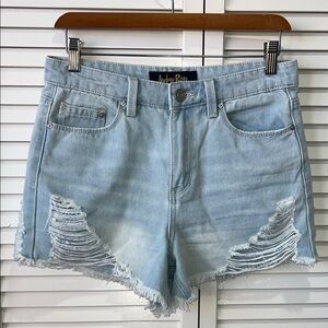 Judy Blue Light Wash Distressed Jean Shorts